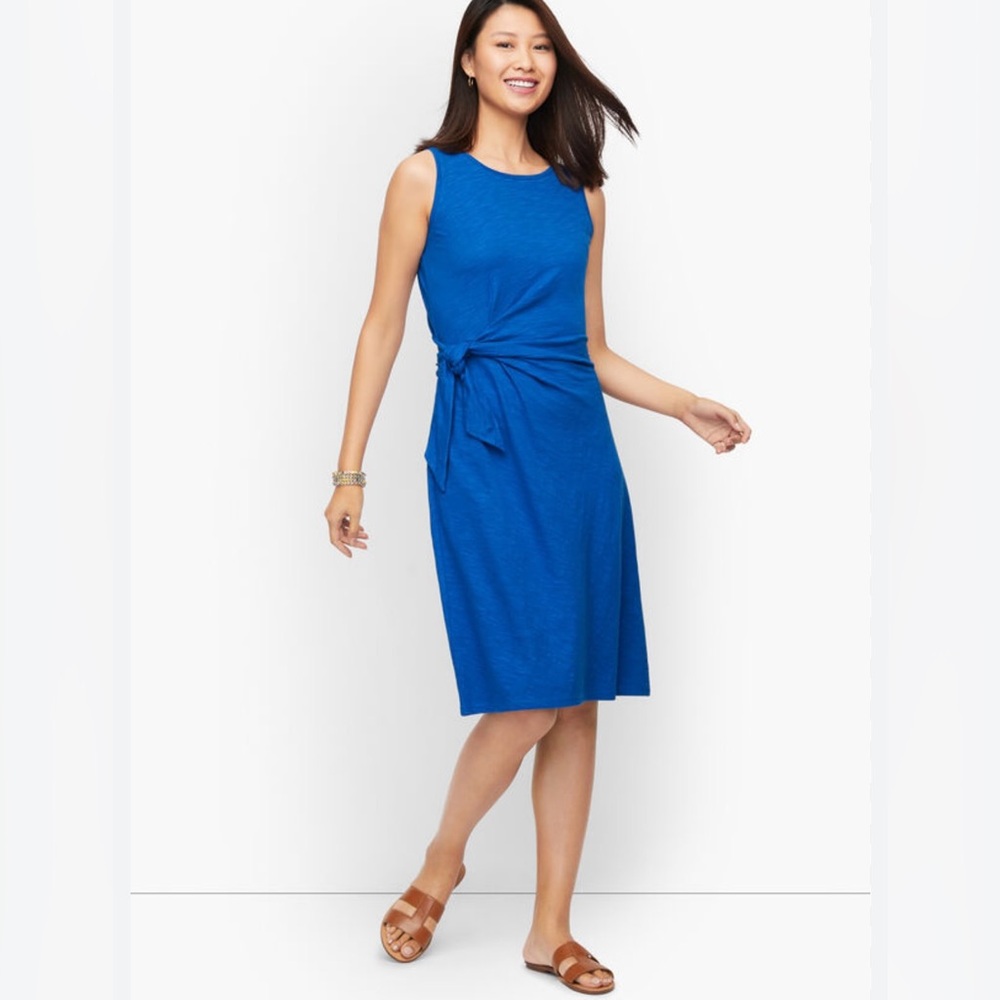 Talbots Side tie Blue Sleeveless‎ Dress size SP